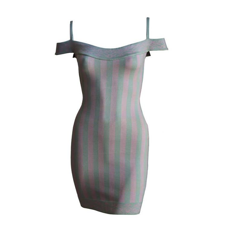 1992 AZZEDINE ALAIA striped mini dress