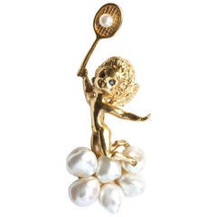 Ruser Tennis Angel Brooch