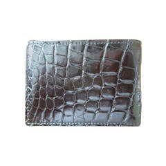 Used Gucci Genuine Crocodile Mens Billfold Wallet