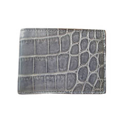 Used Gucci Genuine Crocodile Mens Billfold Wallet