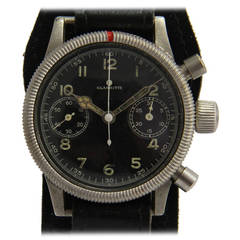 Glashutte Stainless Steel Aviator's Chronograph Wristwatch circa 1943