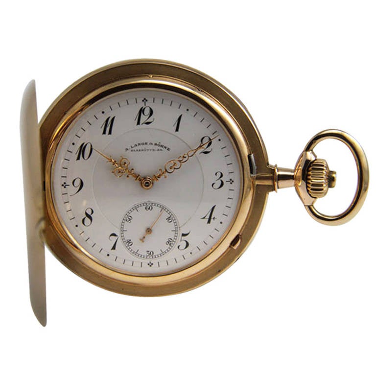 A. Lange 
Sohne Rose Gold Hunter Cased Pocket Watch circa 1908