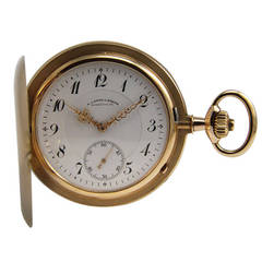 A. Lange & Sohne Rose Gold Hunter Cased Pocket Watch circa 1908