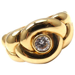 Van Cleef & Arpels VCA Diamond Braided Yellow Gold Ring 1