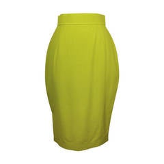Thierry Mugler Lime Green Pencil Skirt