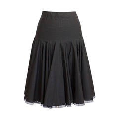 AZZEDINE ALAIA skirt full fitted ip amazing cut cotton Mint 38  usa 4 6 Mint