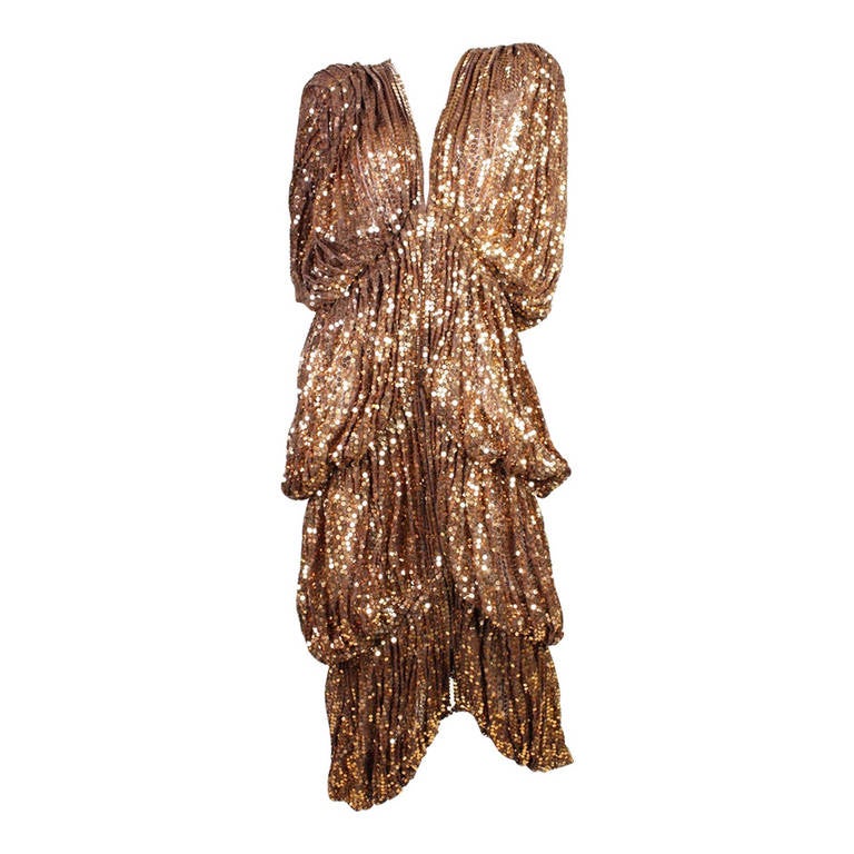 Norma Kamali OMO Sequined Bubble Layered Dress or Coat For Sale