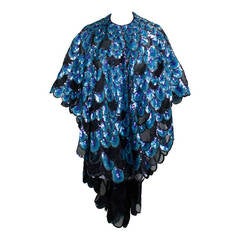 Vintage Sequined Peacock Cape