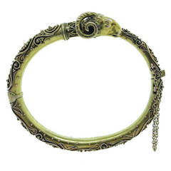 Wonderful Antique Rams Head Bangle Bracelet