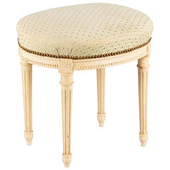 French Louis XVI Style Painted Oval Stool, 1940s