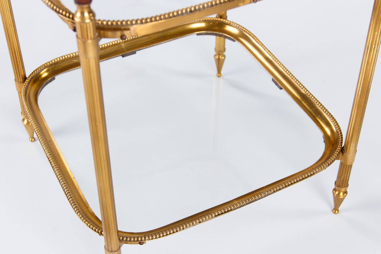 20th Century Mid-Century Brass Two-Tier Side Table from Spain