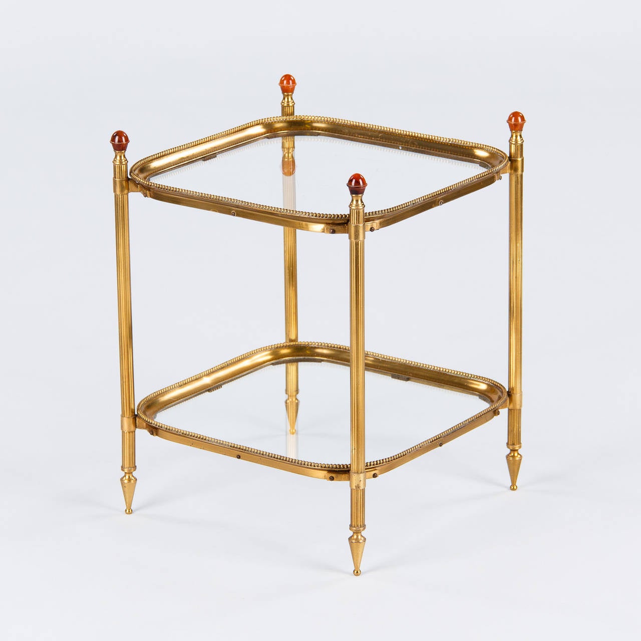 Mid-Century Brass Two-Tier Side Table from Spain 1