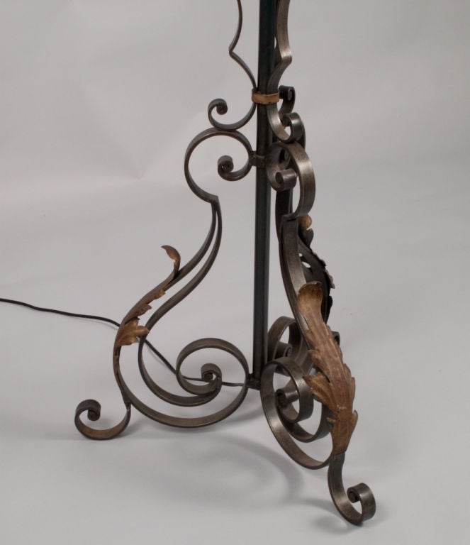 Mid-20th Century French Wrought Iron Floor Lamp