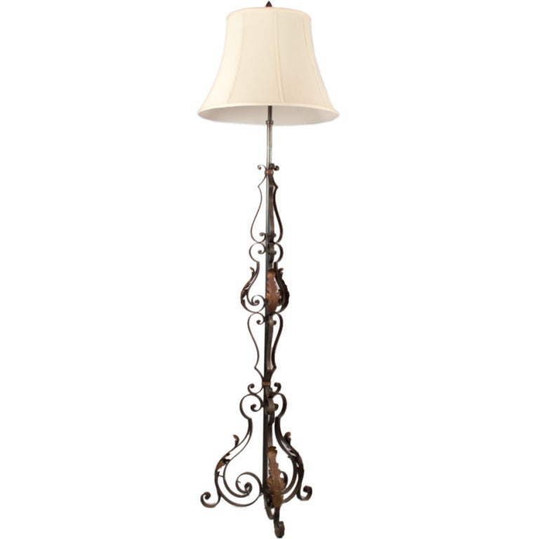 French Wrought Iron Floor Lamp