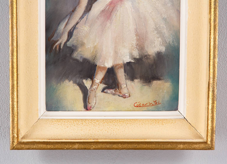 20ième siècle Cesar Vilot - Peinture d'une ballerine, milieu du 20e siècle