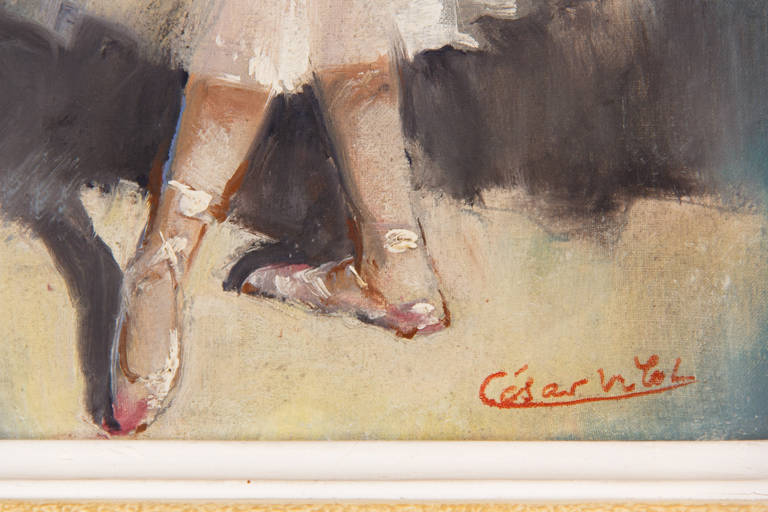 Français Cesar Vilot - Peinture d'une ballerine, milieu du 20e siècle