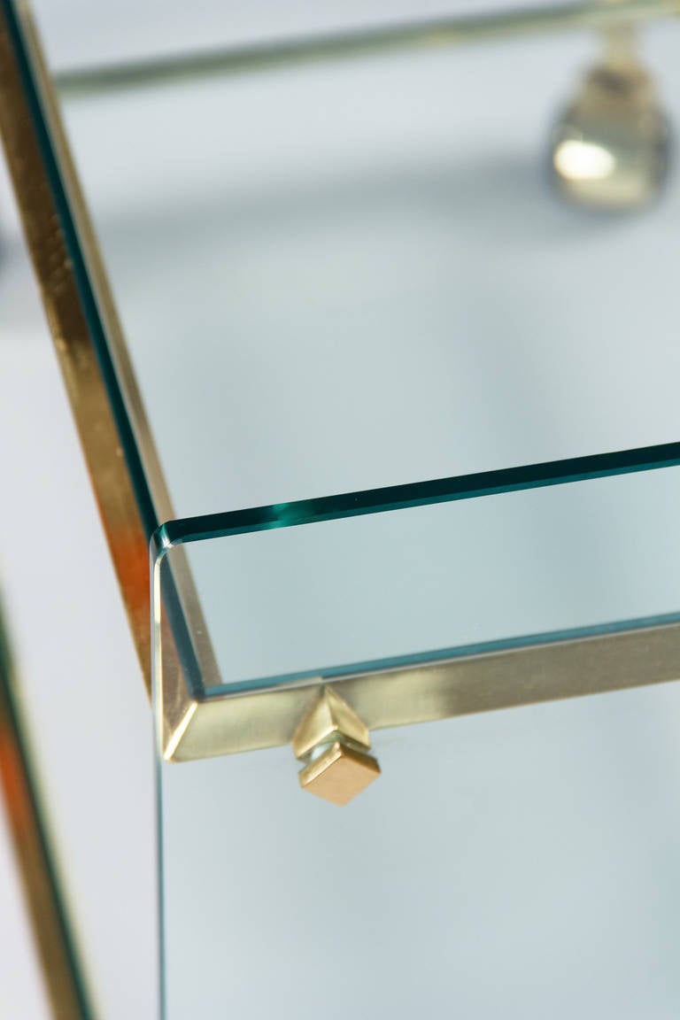 Vintage Italian Brass and Glass Bar Cart, 1950s 4