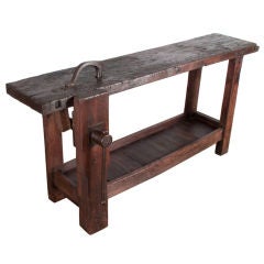 Antique French Etabli Carpenter's Workbench