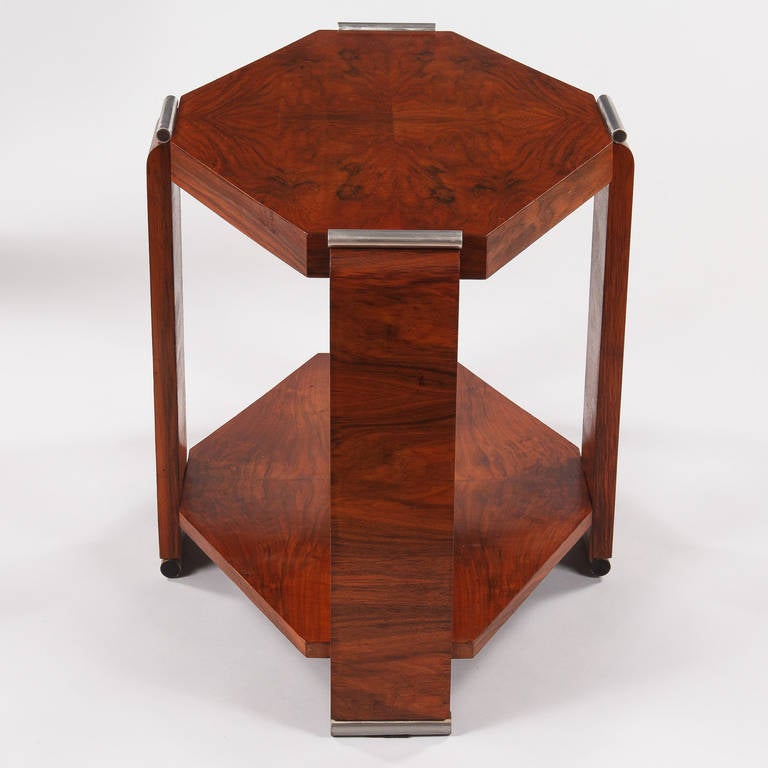Wood French Art Deco Side Table