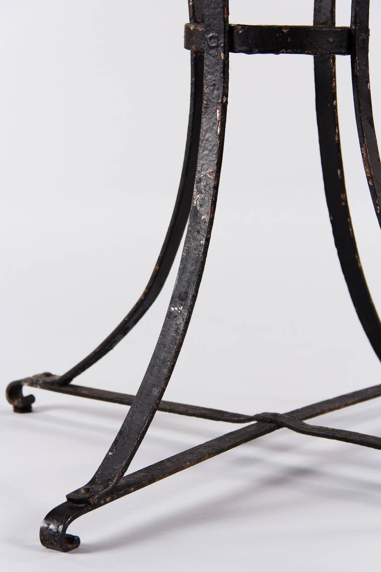 Red and Black French Iron Gueridon Table, 1920s 2