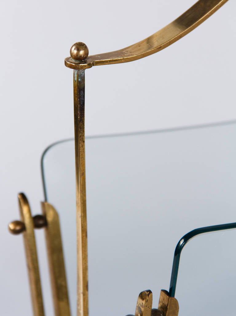 Vintage Brass Magazine Holder from Italy, 1960s 2