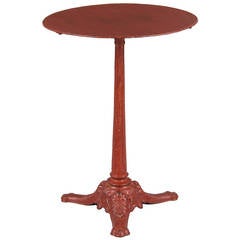 Early 1900s French Bistro Table with Red Tole Top 9