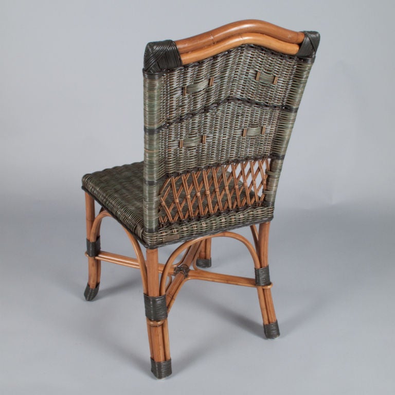 Set of Six French Rattan Chairs by Grange 1