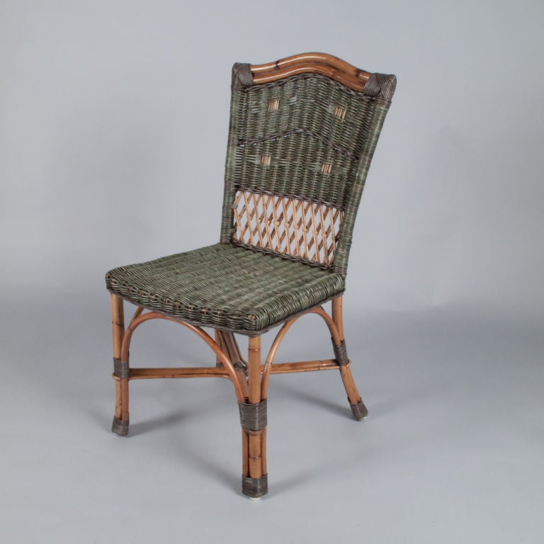 Set of Six French Rattan Chairs by Grange 5