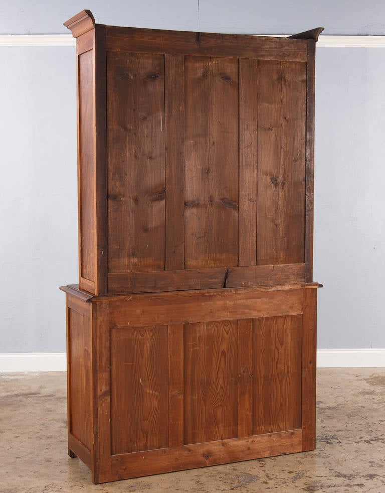 French Napoleon III Walnut Cabinet Bookcase, Late 1800s 5