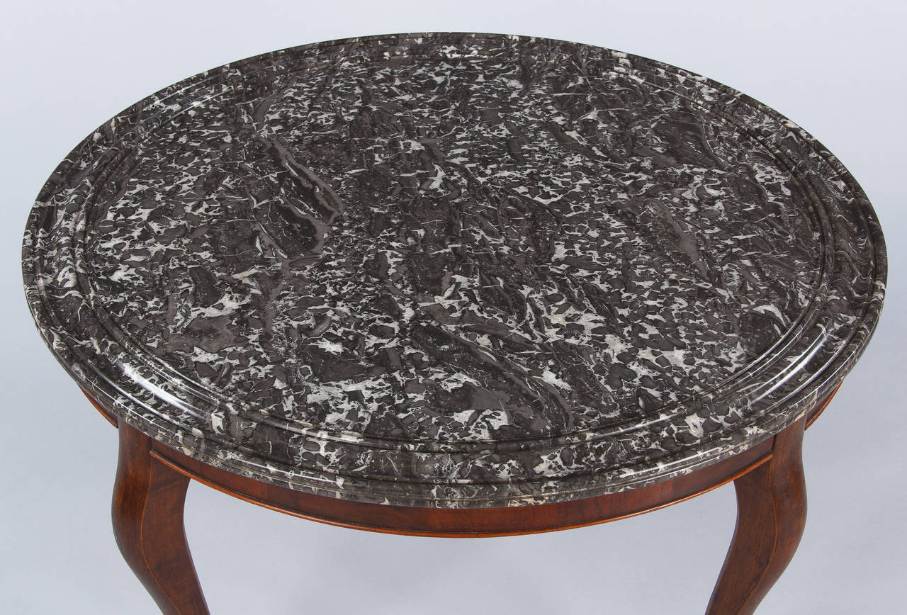 French Louis Philippe Style Rosewood and Marble-Top Coffee Table, France, Early 1900s For Sale
