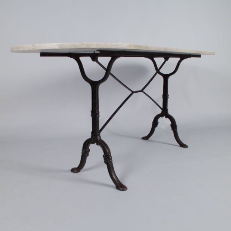 French Oval Bistro Table with Marble Top 1