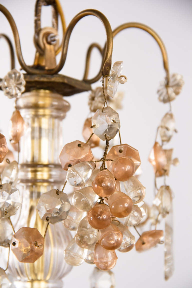 1930s French Crystal Chandelier with Glass Grapes 1