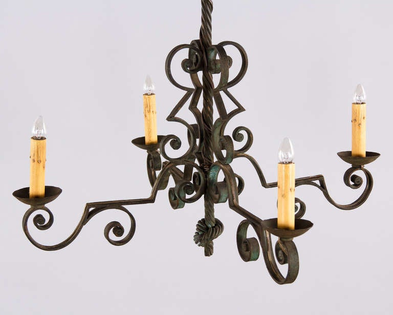 French Wrought Iron Chandelier 1