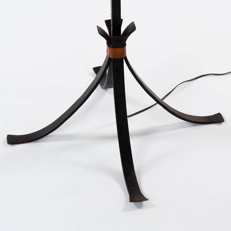 French Gothic Revival Forged Iron Floor Lamp, 1940s 2
