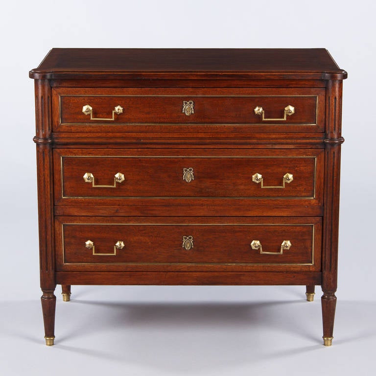 French Louis XVI Style Chery Wood Chest of Drawers, 1920s at 1stDibs