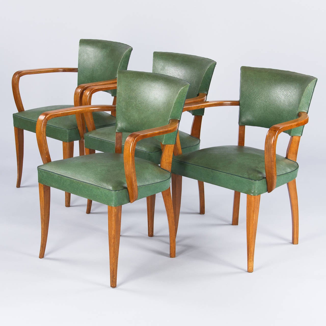 Set of Four French 1940s Bridge Armchairs In Good Condition In Austin, TX