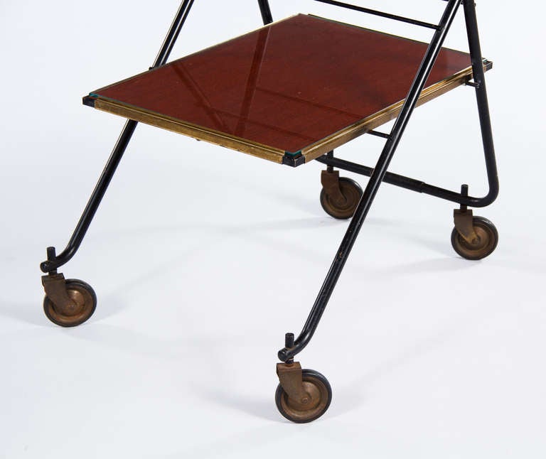 French 1950s Hotel Serving Cart In Good Condition In Austin, TX