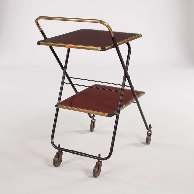 Mid-Century Modern French 1950s Hotel Serving Cart