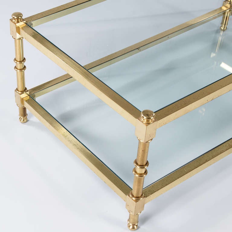 French Vintage Brass Coffee Table 1