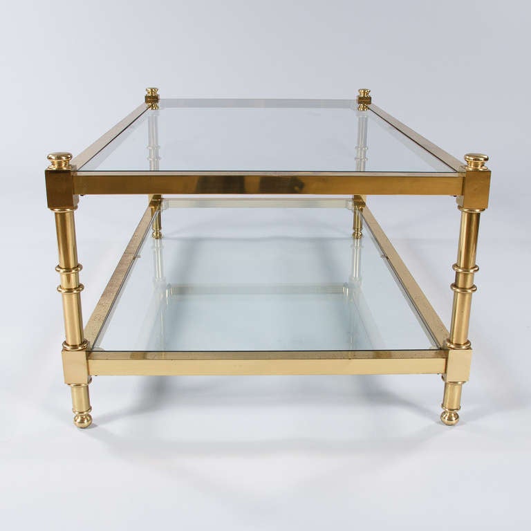 Mid-20th Century French Vintage Brass Coffee Table