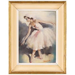 Cesar Vilot - Peinture d'une ballerine, milieu du 20e siècle