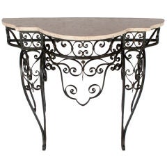 Louis XV Style Forged Iron Wall Console