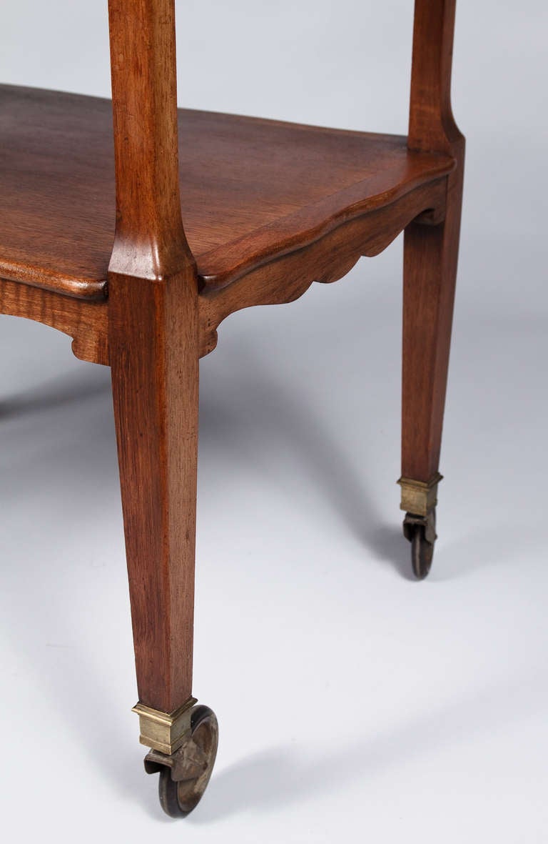 Early 1900s French Walnut Bar Cart 4