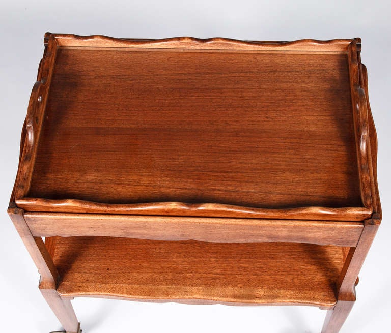 Early 1900s French Walnut Bar Cart 1