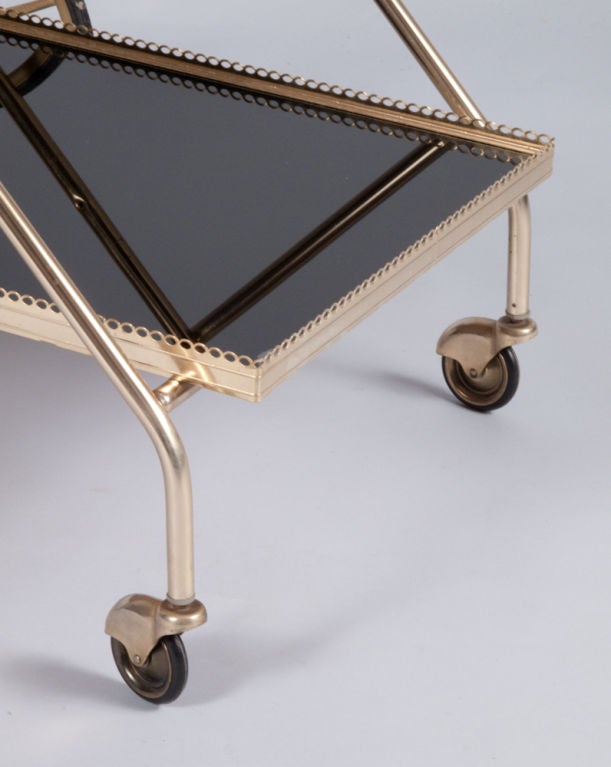 French Mid-Century Brass Serving Table 2