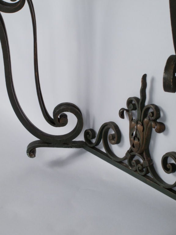 Iron Early 1900s Louis XV Style Wall Console Table