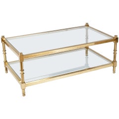 French Vintage Brass Coffee Table