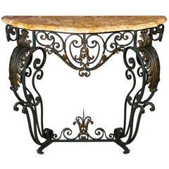 Early 1900s Louis XV Style Wall Console Table