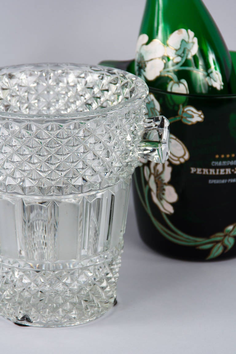 French Glass Champagne Bucket, 20th Century In Good Condition In Austin, TX