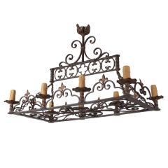 French Neo Gothic Iron Chandelier